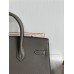 Replica Handbag Store Birkin 25 Sellier Handmade Bag In Etain Epsom Calfskin