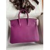 Replica Handbag Store Birkin 25 Retourne Handmade Bag In Anemone Swift Calfskin