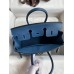 Replica Handbag Store Birkin 25 Retourne Handmade Bag In Deep Blue Swift Calfskin