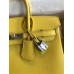 Replica Handbag Store Birkin 25 Retourne Handmade Bag In Lime Swift Calfskin