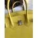 Replica Handbag Store Birkin 25 Retourne Handmade Bag In Lime Swift Calfskin