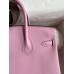 Replica Handbag Store Birkin 25 Retourne Handmade Bag In Mauve Sylvestre Swift Calfskin