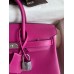Replica Handbag Store Birkin 25 Retourne Handmade Bag In Rose Purple Swift Calfskin