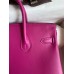 Replica Handbag Store Birkin 25 Retourne Handmade Bag In Rose Purple Swift Calfskin