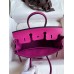 Replica Handbag Store Birkin 25 Retourne Handmade Bag In Rose Purple Swift Calfskin