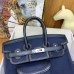 Replica Handbag Store Birkin Cargo 25 Bag in Blue Toile and Black Swift Leather
