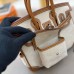 Replica Handbag Store Birkin Cargo 25 Bag in Ecru Toile and Gold Swift Leather