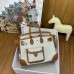 Replica Handbag Store Birkin Cargo 25 Bag in Ecru Toile and Gold Swift Leather