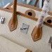 Replica Handbag Store Birkin Cargo 25 Bag in Ecru Toile and Gold Swift Leather