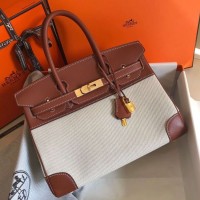 Replica Handbag Store Birkin 30cm Bag In Toile H Canvas With Barenia Leather Replica Handbag Store Birkin 30cm Bag In Toile H Canvas With Barenia Leather