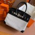Replica Handbag Store Birkin 30 Handmade Bag In Toile & Black Swift Leather Replica Handbag Store Birkin 30 Handmade Bag In Toile & Black Swift Leather