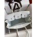 Replica Handbag Store Birkin 35 Handmade Bag In Toile & White Clemence Leather Replica Handbag Store Birkin 35 Handmade Bag In Toile & White Clemence Leather