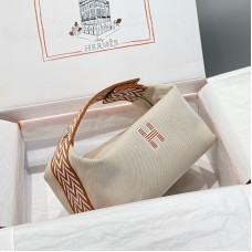 Replica Handbag Store Bride-a-Brac Large Case in Ecru Canvas with Gold Zigzag Motifs