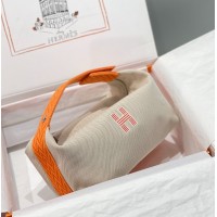 Replica Handbag Store Bride-a-Brac Large Case in Ecru Canvas with Orange Zigzag Motifs Replica Handbag Store Bride-a-Brac Large Case in Ecru Canvas with Orange Zigzag Motifs