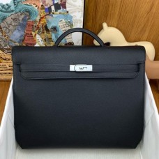 Replica Handbag Store Kelly Depeches 36 Briefcase in Black Clemence Leather