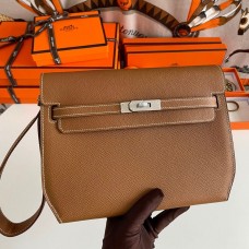 Replica Handbag Store Kelly Depeches 25 Pouch in Gold Epsom Calfskin