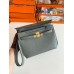 Replica Handbag Store Kelly Depeches 25 Pouch in Vert Amande Epsom Calfskin