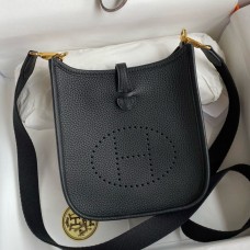 Replica Handbag Store Evelyne Mini Handmade Bag in Black Clemence Leather