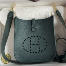 Replica Handbag Store Evelyne Mini Handmade Bag in Vert Cypres Clemence Leather