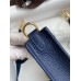 Replica Handbag Store Evelyne Mini Handmade Bag in Blue Saphir Clemence Leather