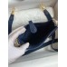 Replica Handbag Store Evelyne Mini Handmade Bag in Blue Saphir Clemence Leather