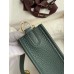 Replica Handbag Store Evelyne Mini Handmade Bag in Vert Cypres Clemence Leather Replica Handbag Store Evelyne Mini Handmade Bag in Vert Cypres Clemence Leather
