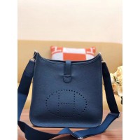 Replica Handbag Store Evelyne III 29 PM Bag In Dark Blue Clemence Leather