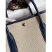 Replica Handbag Store Garden Party 30 Handmade Bag in Toile and Blue Leather