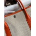 Replica Handbag Store Garden Party 30 Handmade Bag in Toile and Orange Leather