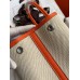 Replica Handbag Store Garden Party 30 Handmade Bag in Toile and Orange Leather
