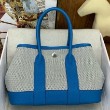 Replica Handbag Store Neo Garden Party 23 Bag in Canvas and Blue Negonda Calfskin