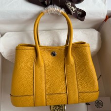 Replica Handbag Store Neo Garden Party 23 Handmade Bag in Jaune Ambre Clemence Leather