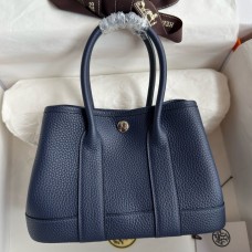 Replica Handbag Store Neo Garden Party 23 Handmade Bag in Navy Blue Clemence Leather