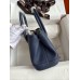 Replica Handbag Store Neo Garden Party 23 Handmade Bag in Navy Blue Clemence Leather