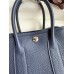 Replica Handbag Store Neo Garden Party 23 Handmade Bag in Navy Blue Clemence Leather