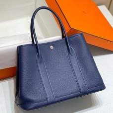 Replica Handbag Store Garden Party 36 Bag In Blue Saphir Clemence Leather