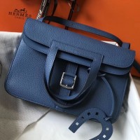 Replica Handbag Store Halzan Bag In Blue Agate Clemence Leather