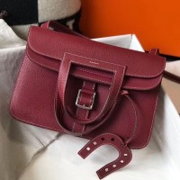 Replica Handbag Store Halzan Bag In Bordeaux Clemence Leather Replica Handbag Store Halzan Bag In Bordeaux Clemence Leather