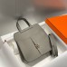 Replica Handbag Store Halzan 25 Bag in Gris Meyer Clemence Leather Replica Handbag Store Halzan 25 Bag in Gris Meyer Clemence Leather