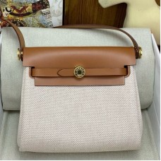 Replica Handbag Store Herbag Zip 20 Bag in Canvas and Gold Hunter Calfskin