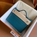 Replica Handbag Store 24/24 Mini 21 Handmade Bag in Vert Bosphore Evercolor Leather