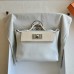 Replica Handbag Store 24/24 Mini 21 Handmade Bag in White Evercolor Leather