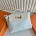 Replica Handbag Store 24/24 Mini 21 Handmade Bag in White Evercolor Leather
