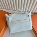 Replica Handbag Store 24/24 Mini 21 Handmade Bag in White Evercolor Leather