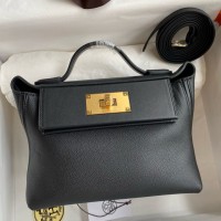 Replica Handbag Store 24/24 Mini 21 Handmade Bag in Black Evercolor Leather Replica Handbag Store 24/24 Mini 21 Handmade Bag in Black Evercolor Leather