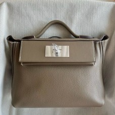 Replica Handbag Store 24/24 Mini 21 Handmade Bag in Taupe Evercolor Leather