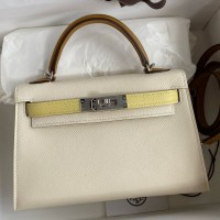 Replica Handbag Store HSS Kelly Mini II Sellier Tri-color Bag in Nata/Craie/Black Epsom Calfskin