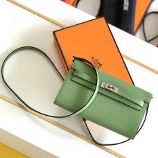 Replica Handbag Store Kelly Classique To Go Wallet In Vert Criquet Epsom Calfskin