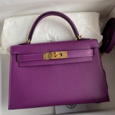 Replica Handbag Store Kelly Mini II Sellier Handmade Bag In Anemone Epsom Calfskin