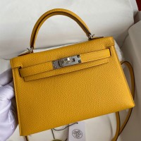 Replica Handbag Store Kelly Mini II Sellier Handmade Bag In Jaune Ambre Epsom Calfskin